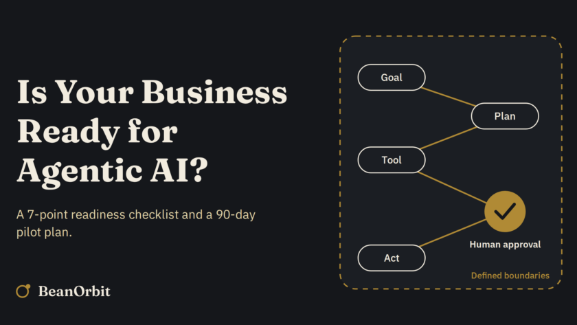 AI agent workflow with a human approval checkpoint, illustrating agentic AI for business readiness